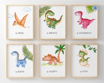 Kids Dinosaur Bedroom Room print,Dino playroom prints,dinosaur wall prints, dinosaur decor, t-rex prints, jurassic park prints -playroom art