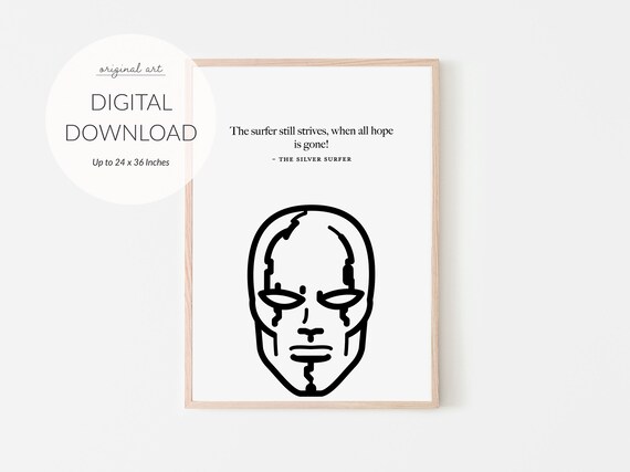 Silver Surfer Superhero Print Marvel Nursery Art PRINTABLE | Etsy