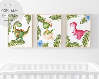 Boys Dinosaur Nursery Wall Prints, Dinosaur room Prints, Dinosaur lover | Boys Bedroom Wall Decor | T rex room prints