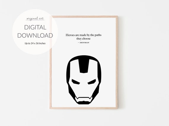 Iron Man Superhero Print Nursery Art PRINTABLE Art Playroom | Etsy