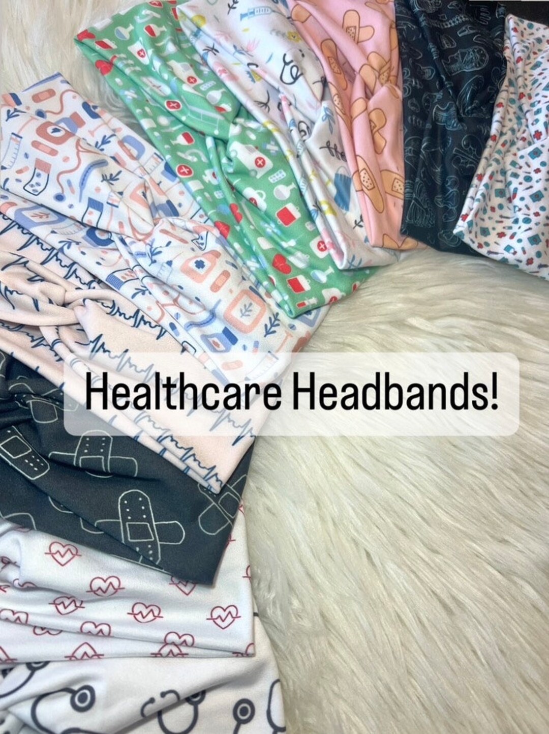 Nurse Healthcare Turban Style Headband Boho Medical Knotted Headband