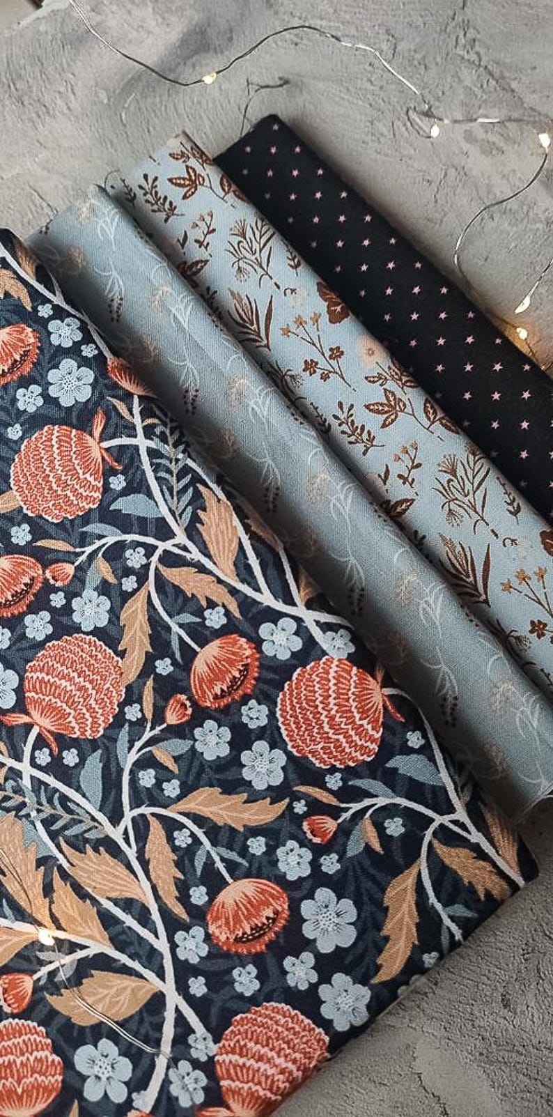 Bolsa para proyectos de bordado de flores silvestres, organizador de costura de mariposa turquesa, regalo para bordadoras, carpeta de punto de cruz floral con correa de cuero. imagen 14