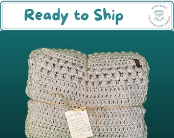 Gray Pocket Shawl - READY TO SHIP - Handmade Pocket Shawl - Crochet Textured Pocket Shawl - Great Gift - Warm, Cozy Shawl - It Has Pockets