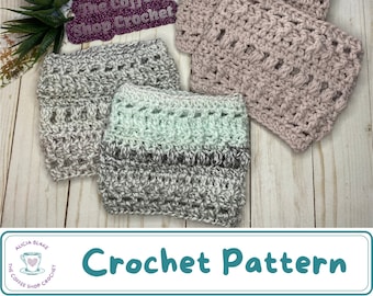 PATRÓN DE GANCHILLO: Puños de botas con textura de café con leche - Elaboración rápida - Ganchillo para principiantes - Ganchillo texturizado - Regalo perfecto - Puños de botas hechos a mano