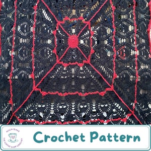 CROCHET PATTERN: Web of Skulls Crocheted Afghan - Advanced Beginner - Skull Pattern - Skulls & Spiders - Halloween Crochet - Gothic Crochet