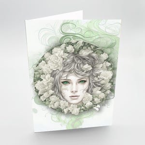 The Green Woman, blank greetings card