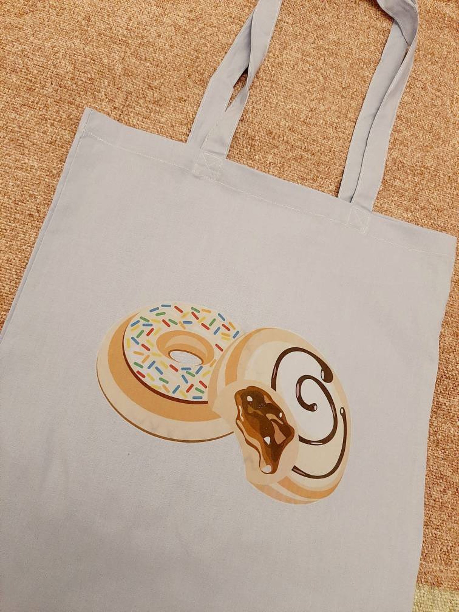 White Chocolate Donut Tote Bag | Etsy