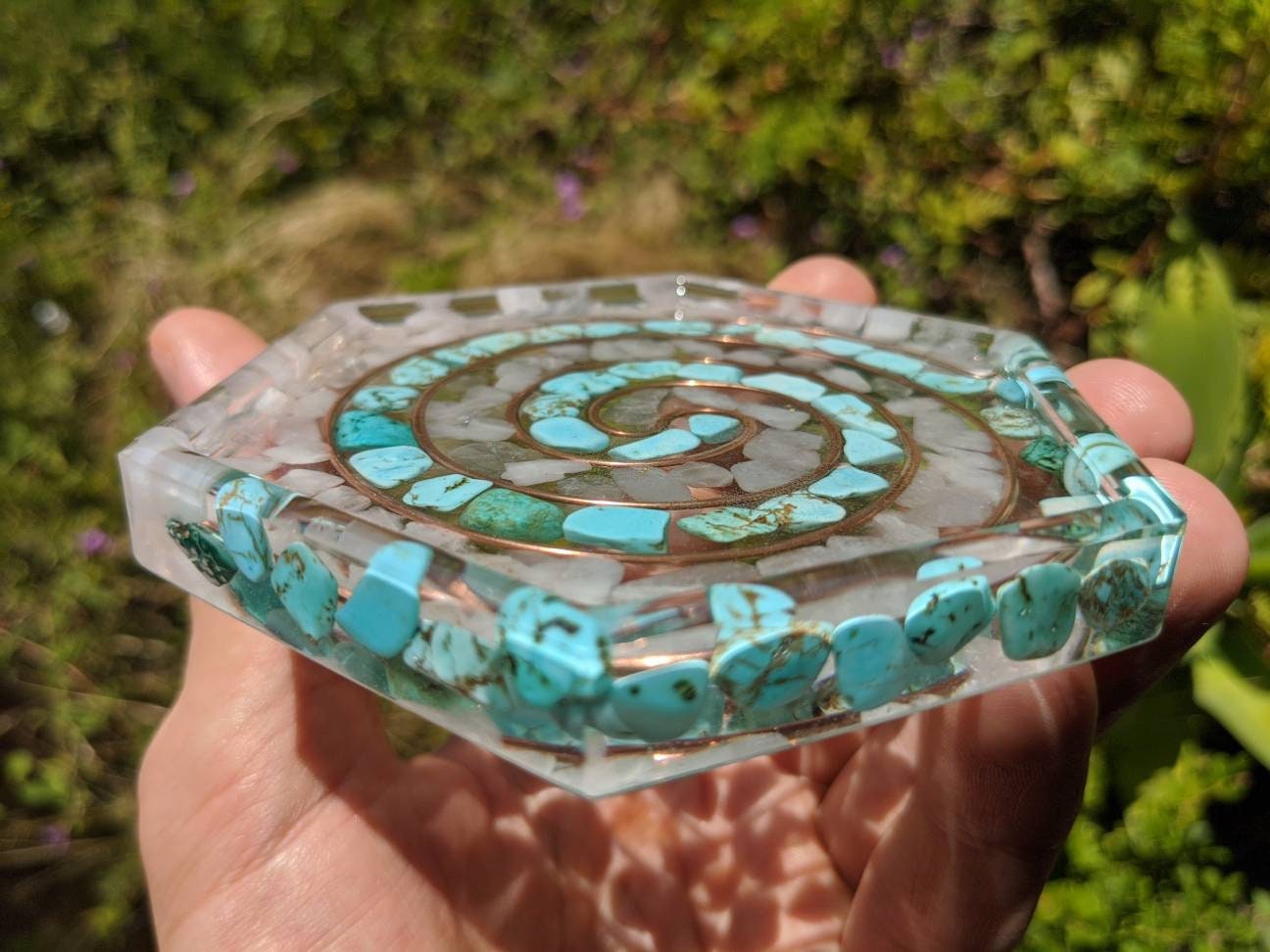 Luxury Epoxy Resin Coaster with Gemstone Crystals Etsy