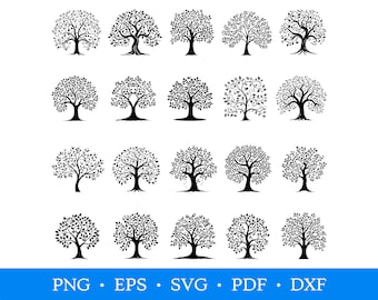 Paquete SVG del Árbol de la Vida: Silueta de árbol genealógico, archivos de corte Cricut (descarga digital)