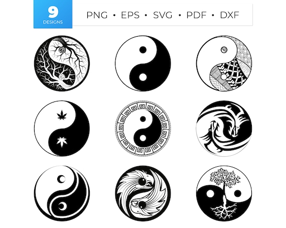 Yin and Yang Svg & Png, Tai Chi Symbol Clipart, Ying Yang Vector