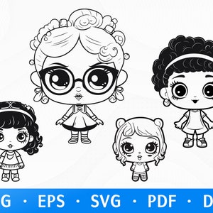 Doll Svg, Baby Doll Cutting Files, Little Girl Png, Cute Doll Clipart, Instant Download