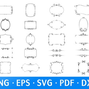 Blumenrahmen SVG, Kreisrahmen SVG, Vintage Rahmen SVG, viktorianische Rahmen, Ornamente SVG, quadratischer Rahmen Dxf, Cut Dateien für Cricut