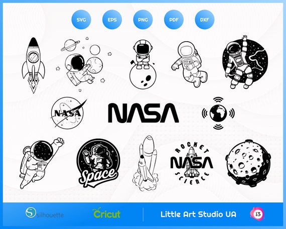 Nasa Svg Astronaut Svg Space Svg Rocket Svg Space Shuttle Etsy