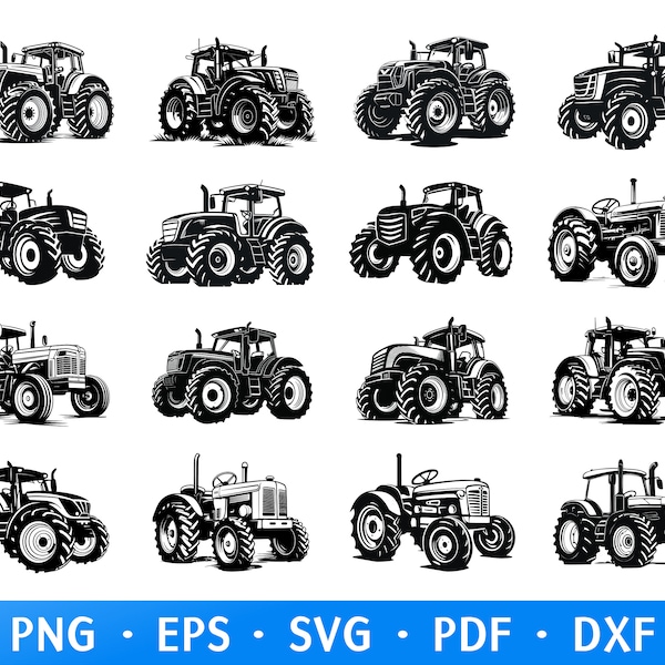 Tractor Svg Cut Files for Cricut Bundle, Farm Life Svg, Farm Tractor Clipart, Vinyl Decal Stencil