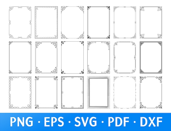 Floral Frame SVG Bundle, Vintage Ornate Frames (Digital Download)