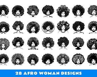 Afro Woman Svg & Png, Black Woman Clipart, Afro Hair Vector Image, Woman Silhouette, Afro Hair Svg, Black Woman Svg, Silhouette Cut File