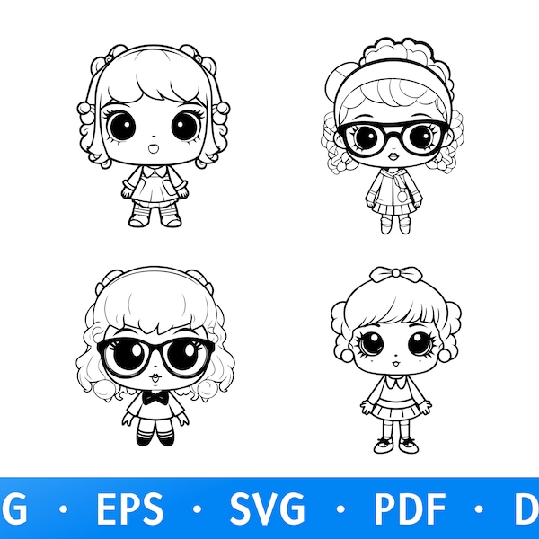 Hand Drawn Baby Doll SVG - Detailed Little Doll Cut File for DIY Projects