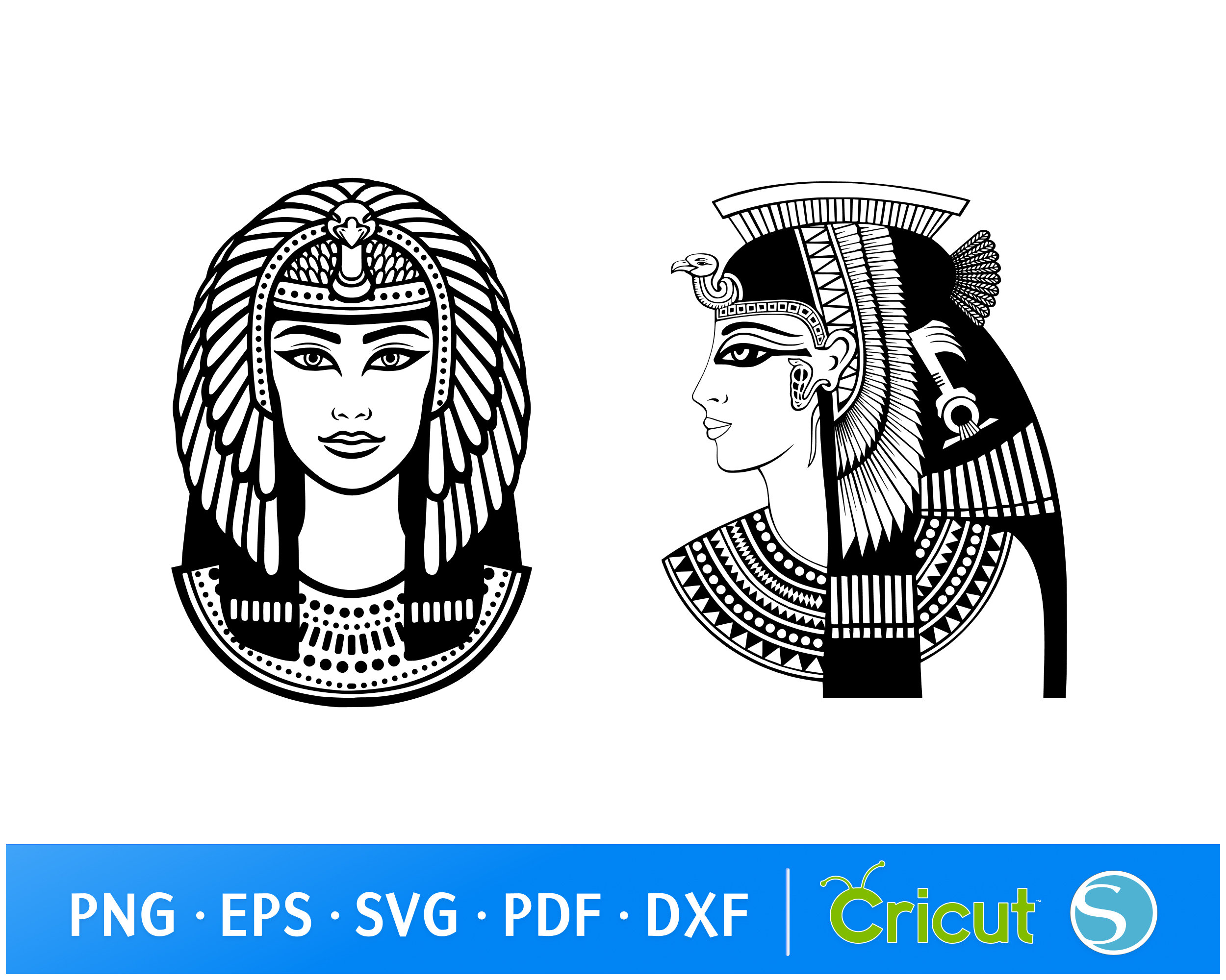 Cleopatra SVG, Cleopatra Silhouette, Queen Cleopatra Cut File, Egyptian