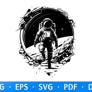 Astronaut SVG-Schnittdateien, Astronauten-Druck, Weltraum-Svg, Mond-Svg, Astronaut Clipart, Spceman Cut File, Astronaut-Shirt, Astronaut-Wandkunst