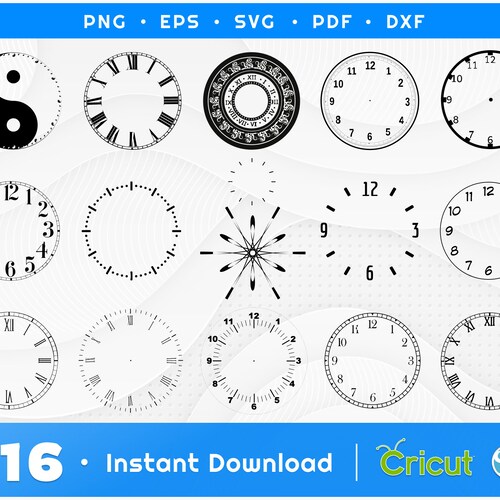 Clock Face Svg File Clock Face Template Vector Printable Etsy