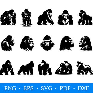Gorilla SVG, Angry Gorilla Svg, Gorilla Head Svg, Gorilla Cut File, Gorilla Silhouette, Gorilla Clipart, Gorilla Print