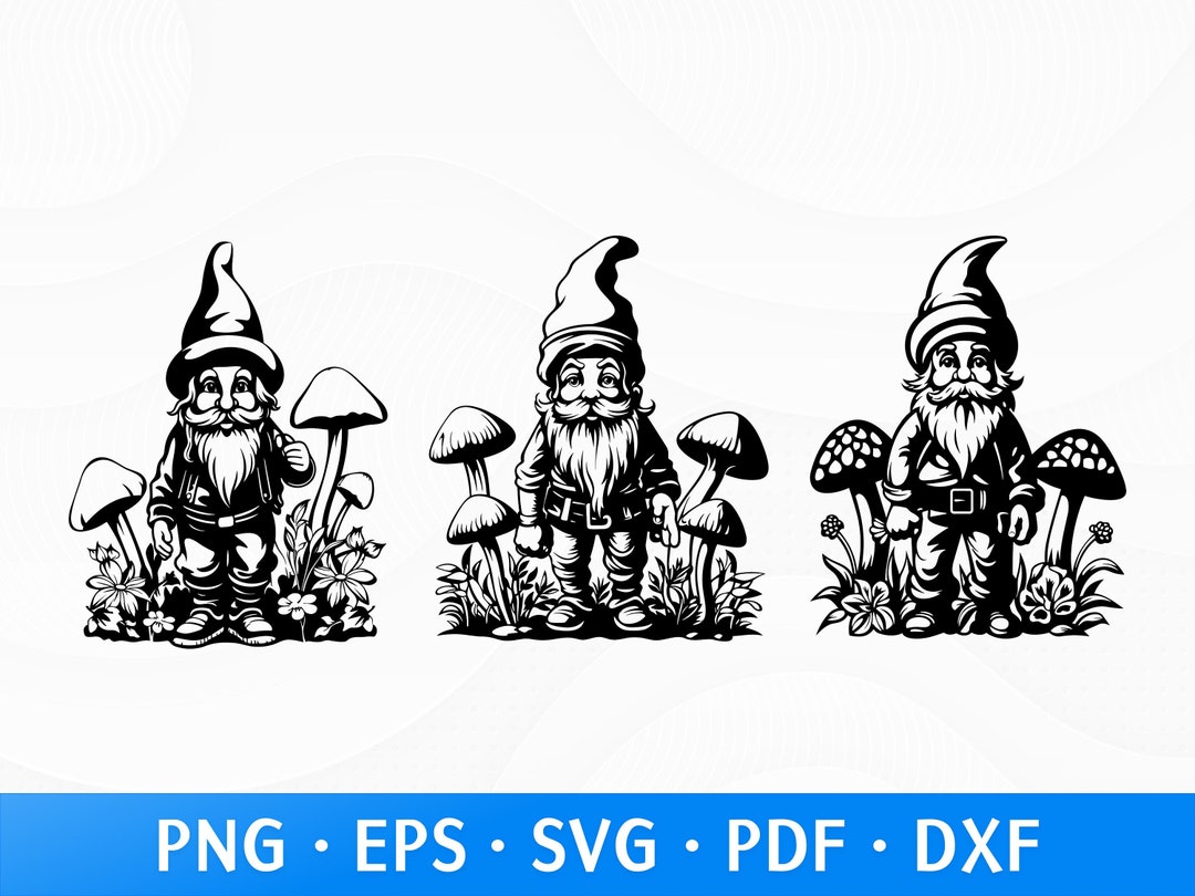 Floral Garden Gnome SVG, Mushroom Clipart (digital Download) - Etsy