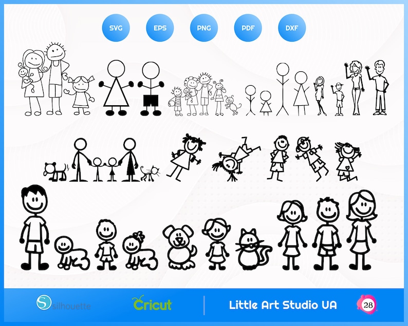 Download Stick Family Bundle Stick People svg Stick Family clipart | Etsy