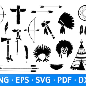 American Indian SVG Pack - Dreamcatcher and Skull Clipart Files