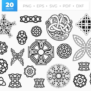 Celtic Ornaments SVG, Celtic Knot Svg, Celtic Cross Png, Celtic Ornament Patterns, Celtic Decor Clipart, Celtic Art, Svg for Cricut