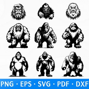 Bigfoot Svg, Big Foot Svg, Yeti Svg, Sasquatch Svg, Vector Cut file for Cricut, Silhouette, Bigfoot Clipart, Decal, Vinyl, Pdf Png Dxf Eps