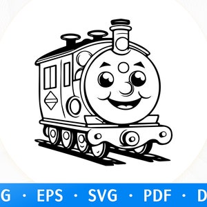 Tren retro SVG, locomotora SVG, tren chu chu SVG, silueta de tren, archivos de corte para Silhouette, archivos para Cricut, corte láser, corte CNC