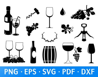 Wijn SVG bundel kaas wijngaard grapevine PNG DXF EPS, wijnmakerij clipart vector gesneden bestand voor Cricut, wijnproeverij SVG commercieel gebruik