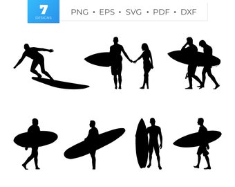 Surfing Svg & Png, Surfer Clipart, Surfboard Vector Image, Surfer Silhouette, Surfing Svg Bundle, Surfboard Svg, Cricut Cut File