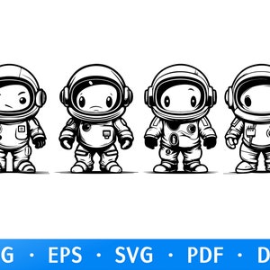 Kid Astronaut Silhouette SVG, Astronaut SVG, Baby Astronaut Clipart, Spaceman Cut File, Astronaut Kostüm SVG, Spaceman Clipart Png