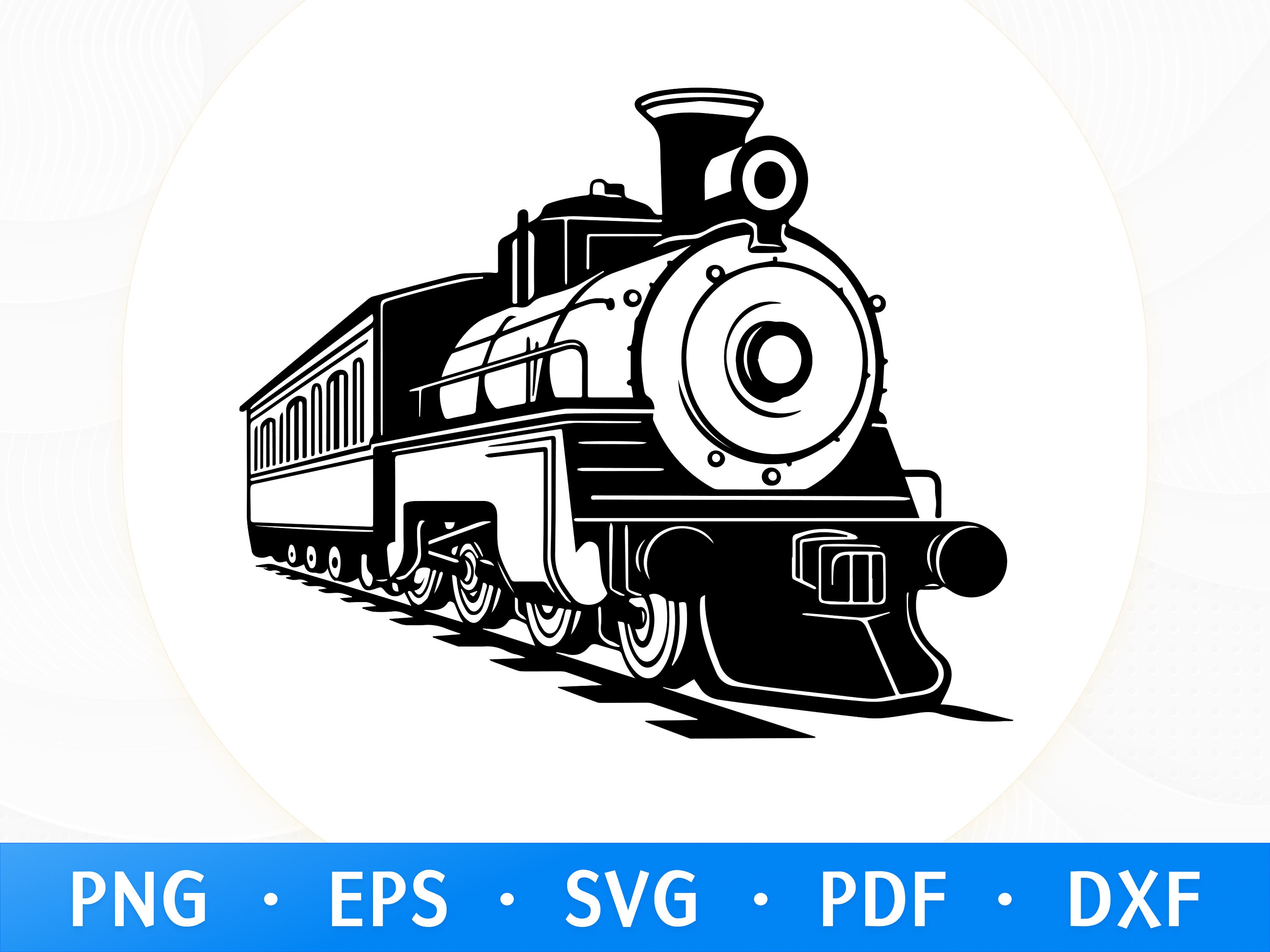 Retro Train SVG, Vintage Locomotive Silhouette (digital Download) - Etsy, image size:3000x2250