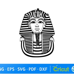 Tutankamón SVG, clipart de faraón egipcio, archivo de corte de máscara de faraón, faraón egipcio Svg, descarga instantánea