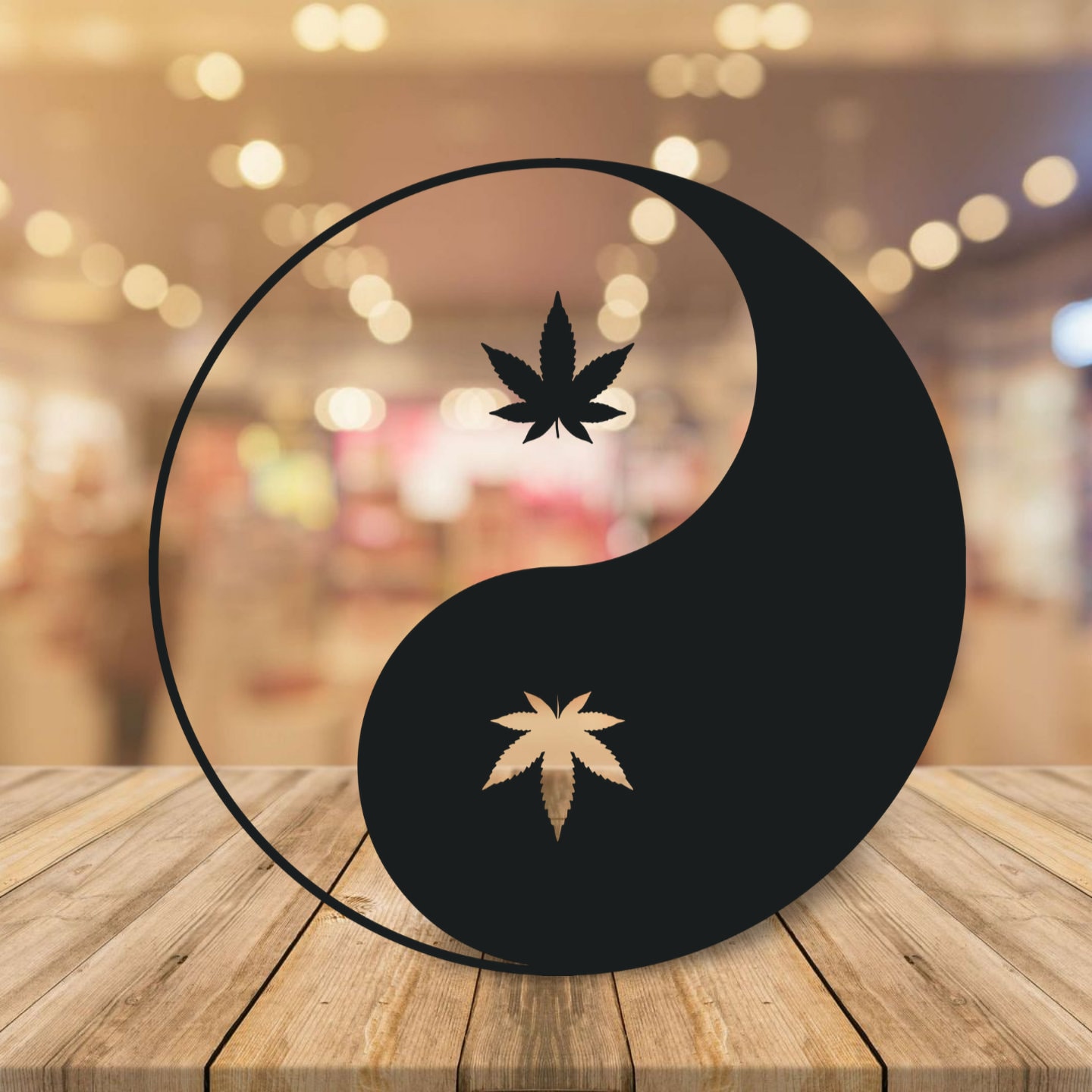 陰陽シンボル SVG: 太極拳、木、ハーモニー シルエット (デジタル