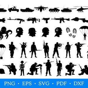 Military Soldier SVG Bundle, Army Unit Svg, Soldier clipart, American Troops Svg, Army Silhouette Cut Files, Patriotic Digital Download