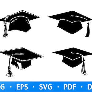 Gorro de graduación SVG Clase de 2024, archivo de corte SVG de adorno de pastel, SVG de graduación, SVG de último año, sombrero de graduación PNG, silueta de graduados de último año
