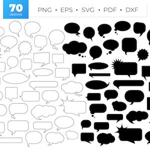 Tekstballon SVG, komische bubbels Svg, gedachte bel Svg, tekstballon Clipart, cartoon toespraak, stripboek Svg, spraak Png, retro dialoog