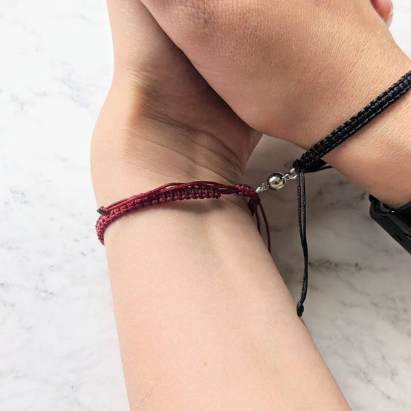 Couples bracelets| Matching bracelets| Magnetic bracelets| Friendship bracelet| Macrame knotted bracelet
