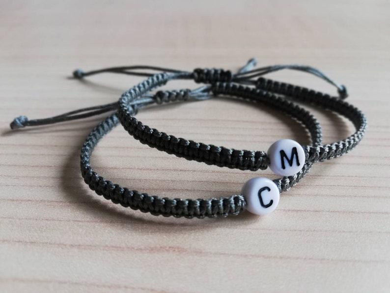 Couples bracelets| Matching bracelets| Initial bracelets| Friendship bracelet| Personalised macrame knotted bracelet| 