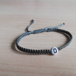 Bracelet personnalisé/Bracelet Initiales/Bracelet noué en macramé avec fermoir entièrement réglable