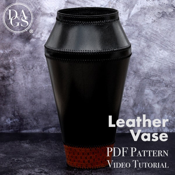 DIY Home Decor Leather Template: Craft Your Own Vase with Our Easy-to-Follow Leather Pattern; A Rustic Home Decoration Craft Project