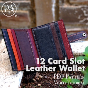 12 Card Slot Leather Bifold Wallet - Downloadable PDF Pattern