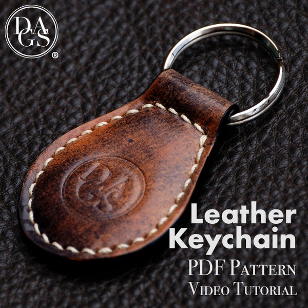 Classic Leather Keychain, an EDC Essential - DIY Leather Craft - PDF Pattern and Video Tutorial