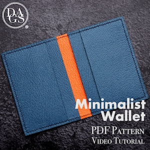 Minimalist Bifold Wallet PDF Pattern: 2 Card Slots + 2 Hidden Slots - PDF Leather Template and Video Tutorial