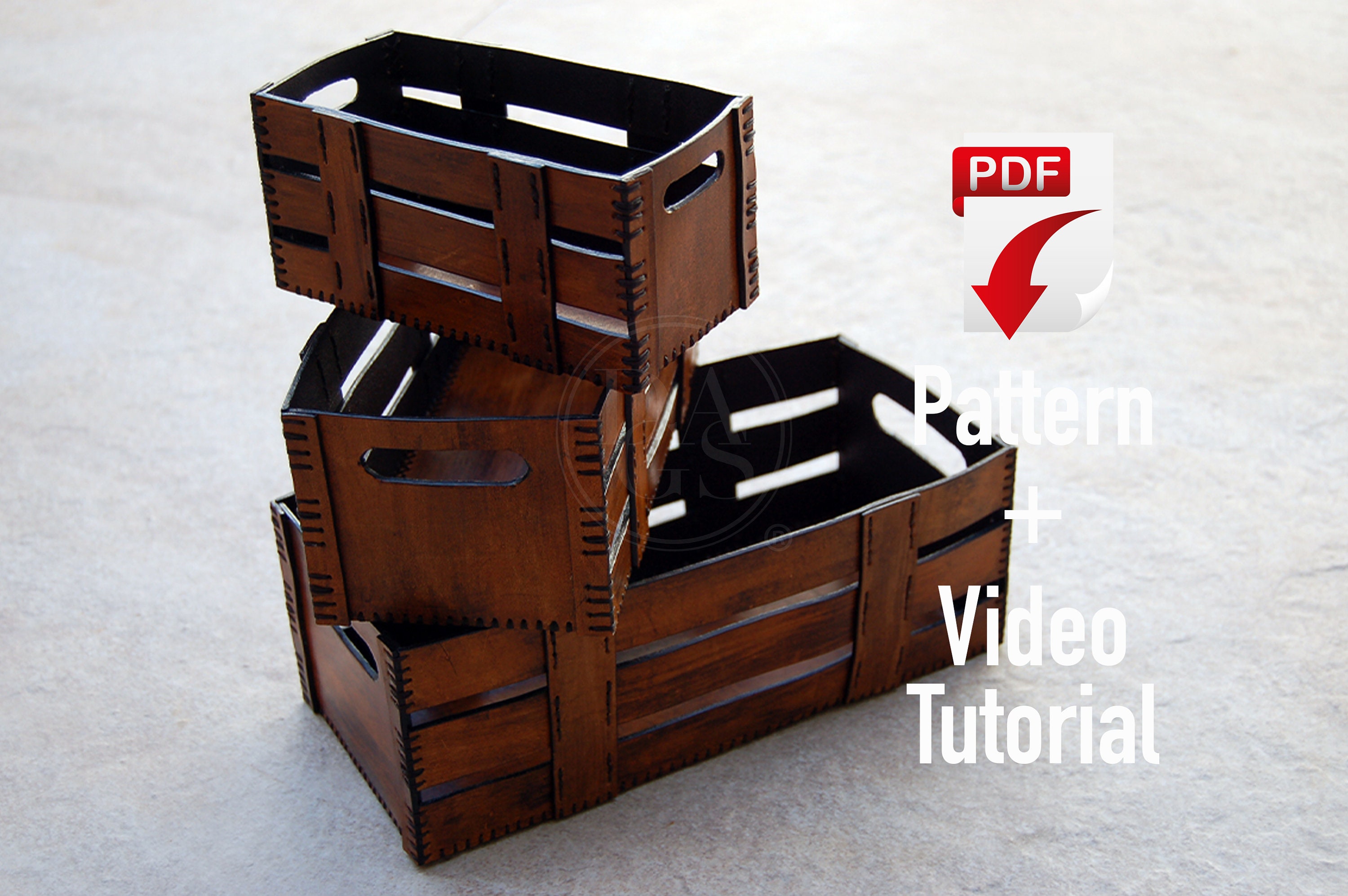 Leather Valet Tray Pattern Leather Crate Organizer PDF Pattern and