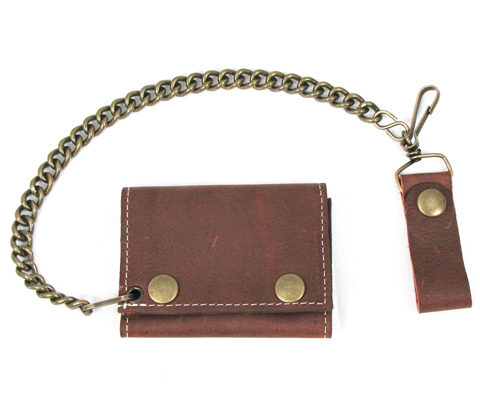 Top Grain Leather Chain Wallet Etsy