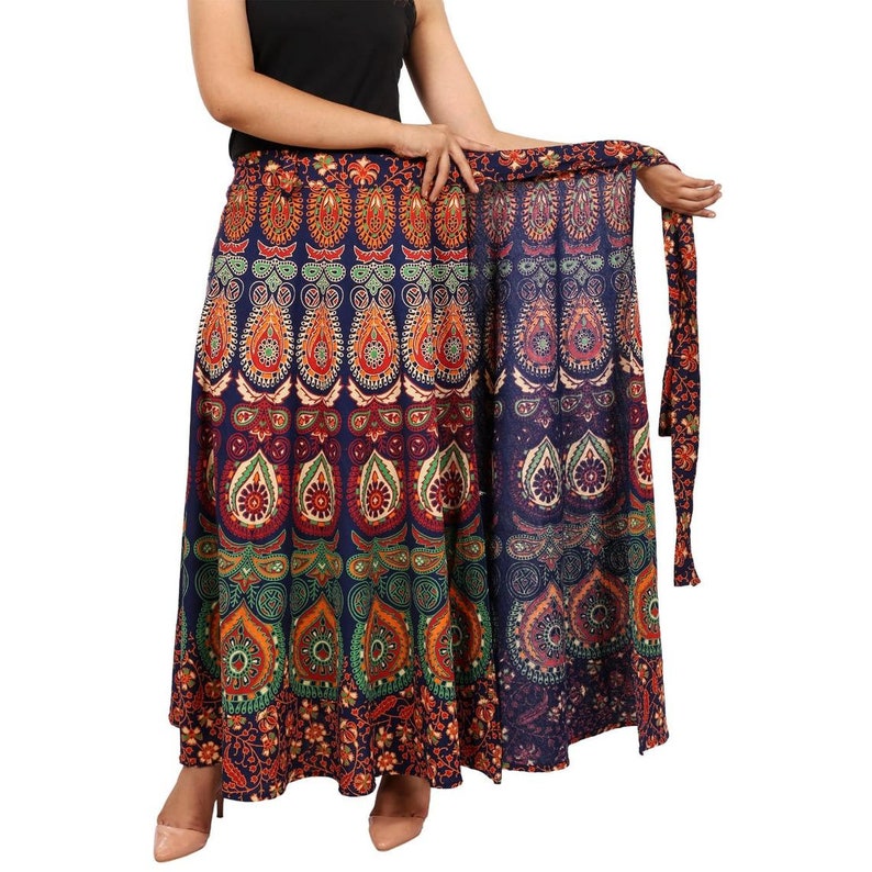 Set of 3 Indian Vintage Cotton Wrap Skirt assorted Colors - Etsy
